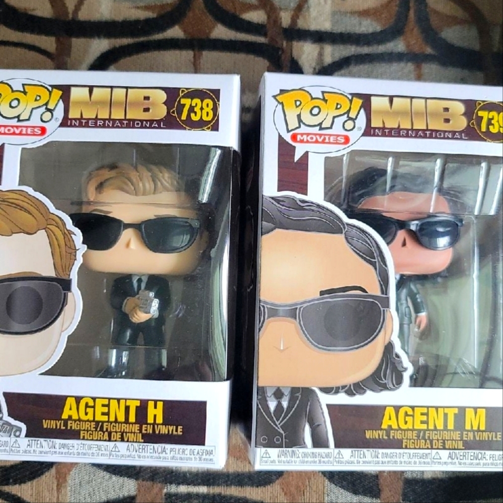 NEW FUNKO POP! MOVIES MIB Men In Black INTERNATIONAL AGENT H & M 738 739